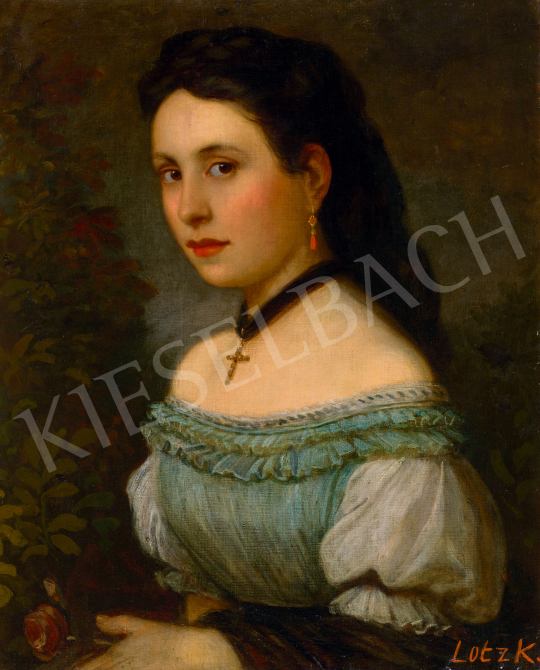  Lotz, Károly - Young Girl with a Coral Earring | 70th auction auction / 235 Lot