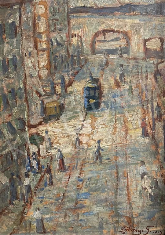 For sale Záhonyi, Géza - Big city atmosphere with tram 1913  's painting