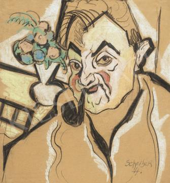 For sale  Scheiber, Hugó - Self-Portrait with Pipe 's painting