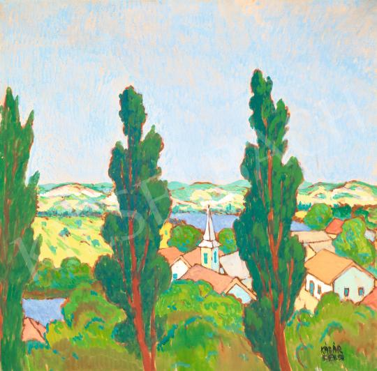 For sale  Kádár, Béla - Town on the Riverbank 's painting