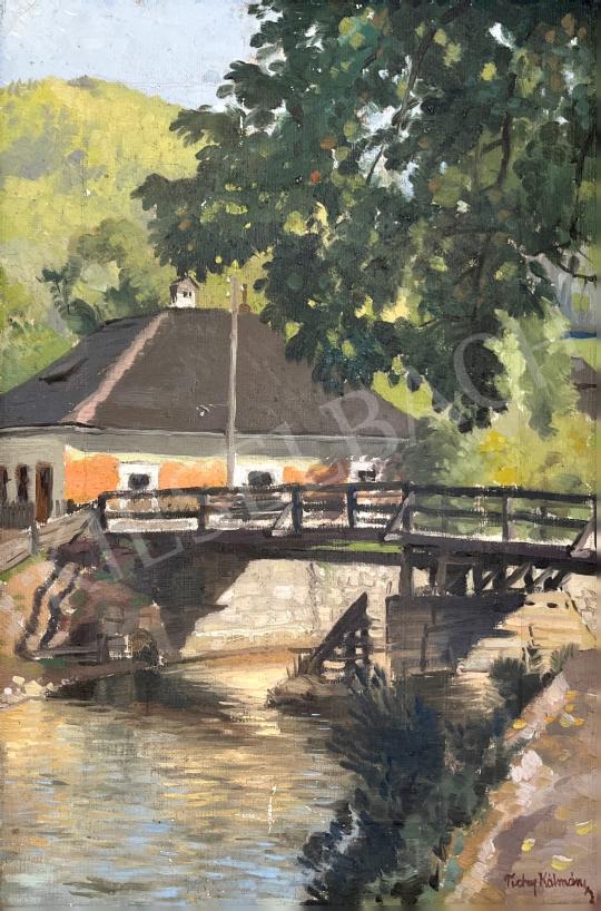Tichy Kálmán - Erdőszéle híddal  festménye