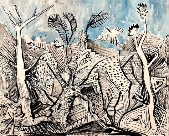 Klie, Zoltán - Zsennye 1960  painting