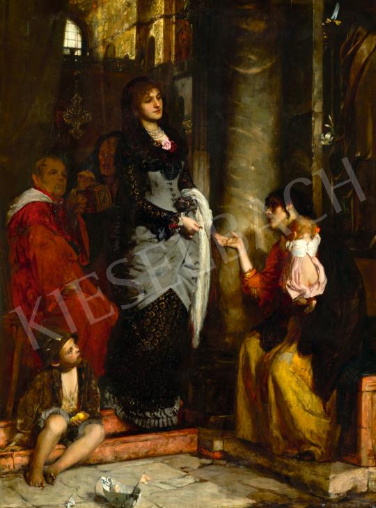 Eladó Skuteczky Döme - Elegáns hölgy a velencei Szent Márk bazilikában festménye