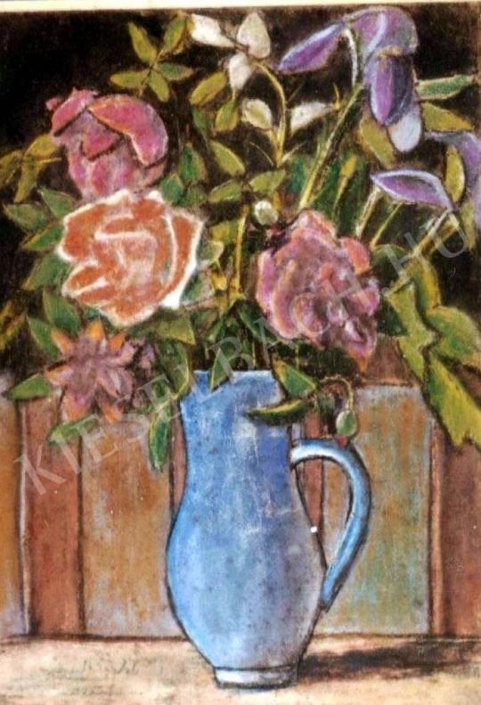 Nagy, István - Flowers in a Blue Jug painting