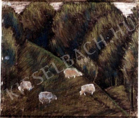 Nagy, István - Sheeps on the Hill painting