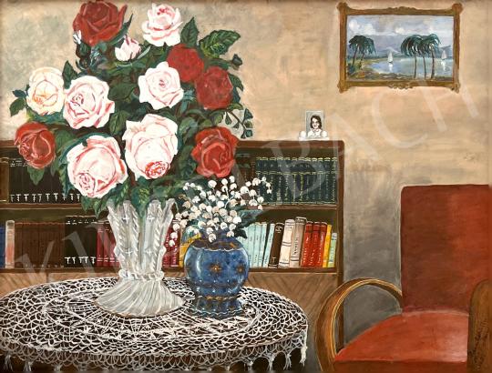 Eladó Ismeretlen festő - Otthon Magyarországon 1959-ben  festménye