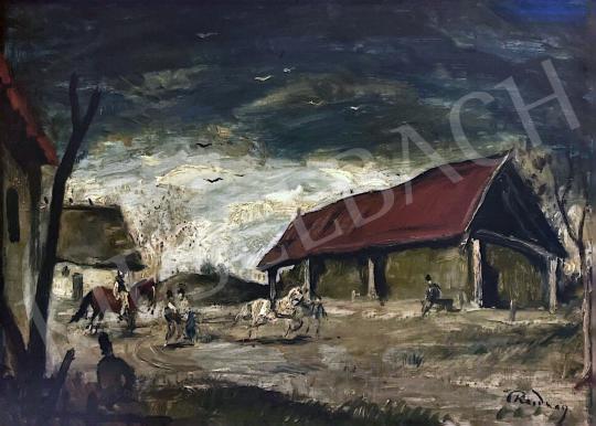  Rudnay, Gyula - Horse farm  painting