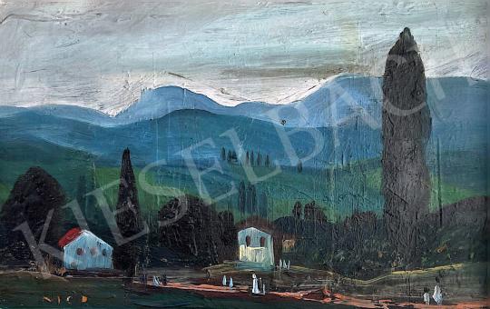  Molnár C., Pál - Italian landscape 1969 painting