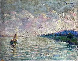 Bardócz, Lajos - Evening Lights on Lake Balaton 1932 