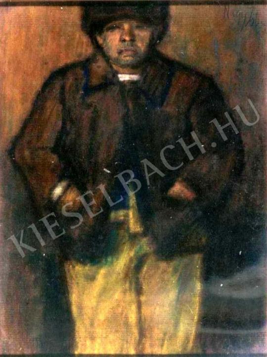 Nagy István - Barna kabátos fiú festménye