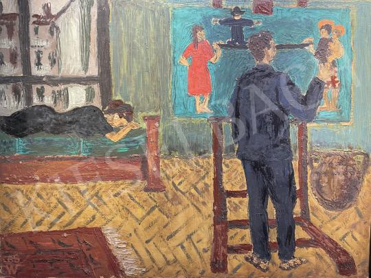 Eladó Weisz Zsuzsa - Atelier-ben (Művész es modellje), 1965  festménye