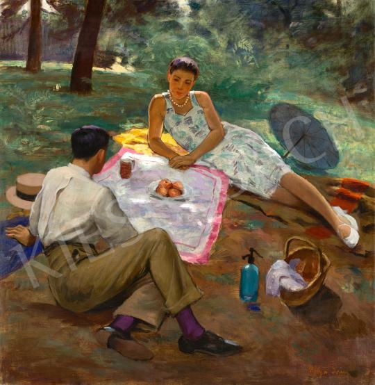 Eladó Pólya Iván - Piknik a szabadban (Randevú) festménye