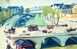 Huzella, Pál - Paris, Seine Bank (Pont St. Michel), 1933 