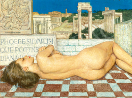  Czene Béla - Római hangulat (Fekvő akt a Forum Romanum előtt), 1982 