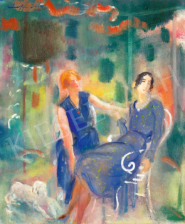  Márffy, Ödön - Summer Afternoon in the Garden (Csinszka and Zdenka), c. 1930 