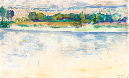  Kernstok Károly - Dunapart Nyergesújfalunál, 1908 körül | 71. Tavaszi aukció aukció / 48 tétel