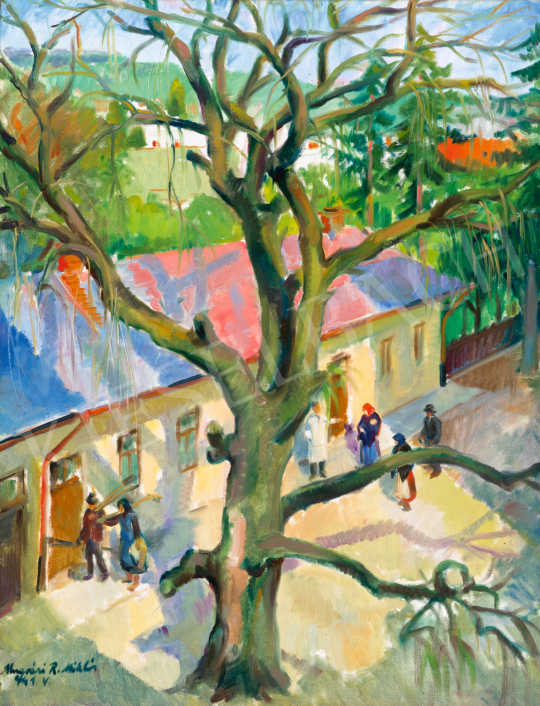  Ungvári R. Miklós - Tavaszi udvar (A lemenő nap fényei a kertben), 1941 | 71. Tavaszi aukció aukció / 54 tétel
