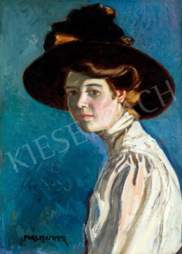  Perlmutter Izsák - Fiatal lány kalapban, 1910 körül 
