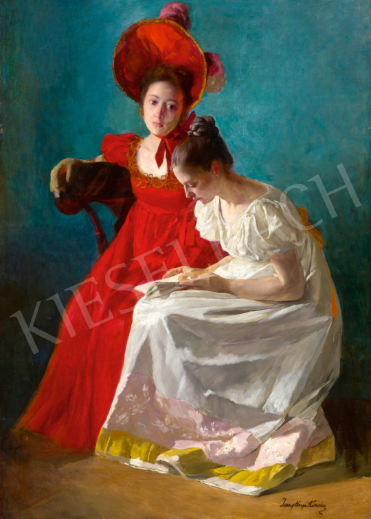 Zemplényi Tivadar - Vörös és fehér (Ifjú hölgyek), 1890-es évek | 71. Tavaszi aukció aukció / 97 tétel