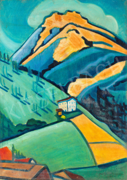  Polgár Boris - Lemenő nap (Art deco táj), 1932 