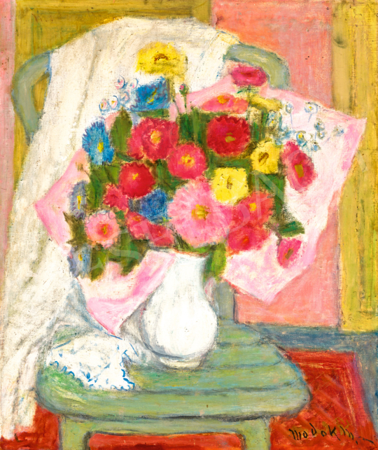  Modok, Mária (Czóbel Béláné) - Still Life with Flowers | 71st Spring auction auction / 151 Lot