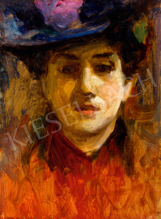  Kernstok, Károly - Girl in Blue Flower Hat | 71st Spring auction auction / 152 Lot
