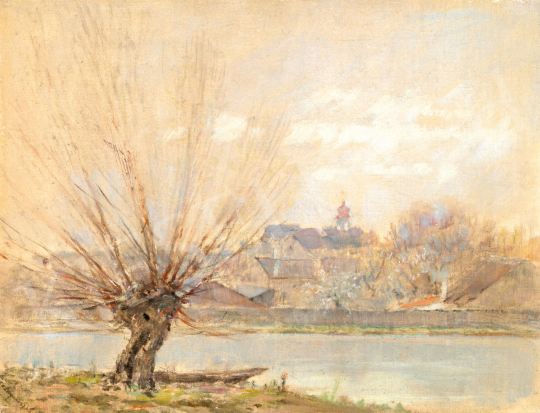  Mednyánszky, László - Small Town River Bank with Willow Tree | 71st Spring auction auction / 154 Lot