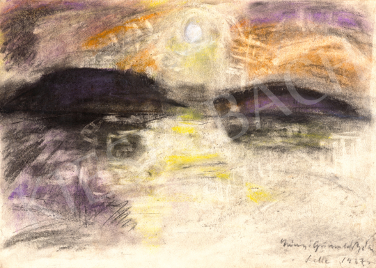  Iványi Grünwald, Béla - Sunset at Balatonlelle, 1937 | 71st Spring auction auction / 198 Lot