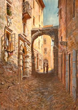  Mednyánszky László - Dél-olasz városkép (Szerelmesek), 1880 körül  