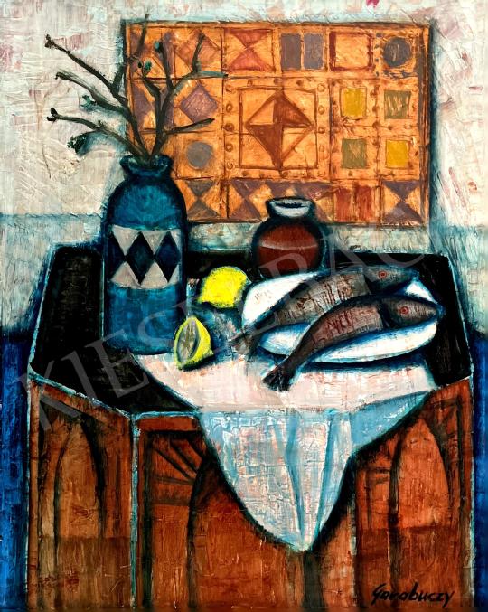 Eladó  Garabuczy Ágnes - Csendélet hallal  festménye