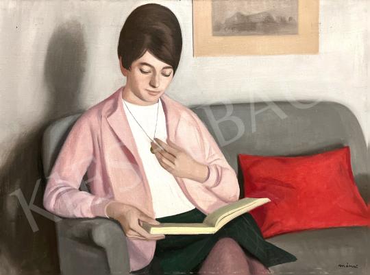 Eladó Mácsai István - Olvasó nő ( A piros párna), 1970-es évek  festménye
