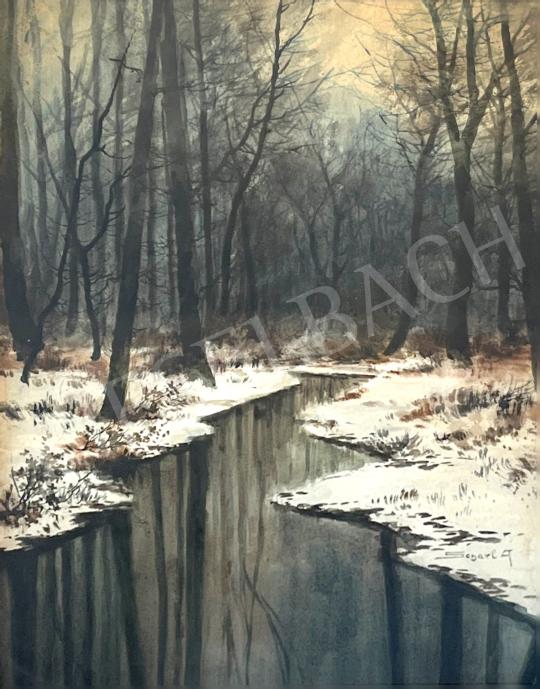 Eladó Scharl Artúr - Téli patakpart  festménye