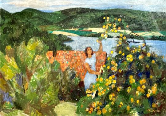 For sale Scholz, Erik - Danube bend, fruit pickers  's painting