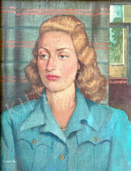 Eladó  Czene Béla - Nő kék blúzban  festménye