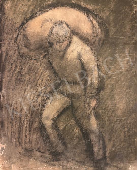 Eladó  Ismeretlen magyar festő 20. század első fele - Zsákot cipelő férfi festménye