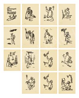  Ámos, Imre - Jewish Holidays, 1940 (14 original linocut prints by Imre Ámos, copy No. 6) 