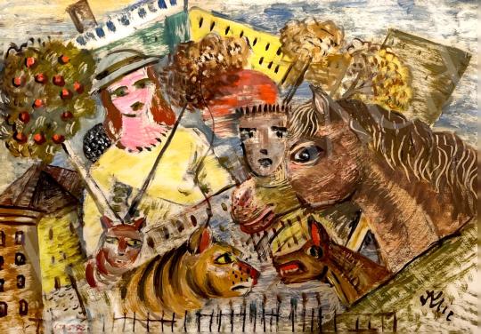 Klie, Zoltán - A walk in the zoo, 1957  painting