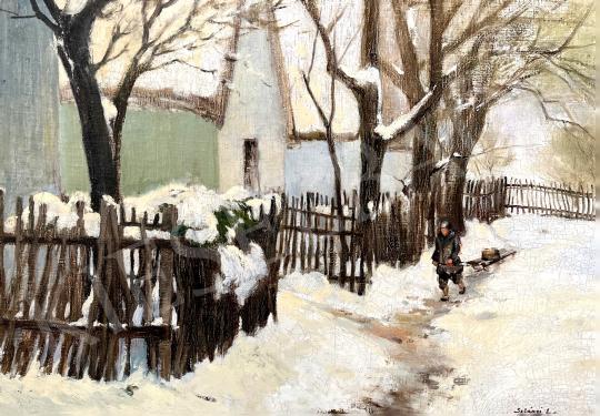 For sale Szlányi, Lajos - Szolnoki street in winter  's painting