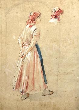 Deák Ébner, Lajos - Young girl in folk costume  