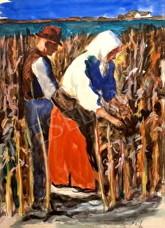 Eladó  Koszta József - Kukoricatörők  festménye