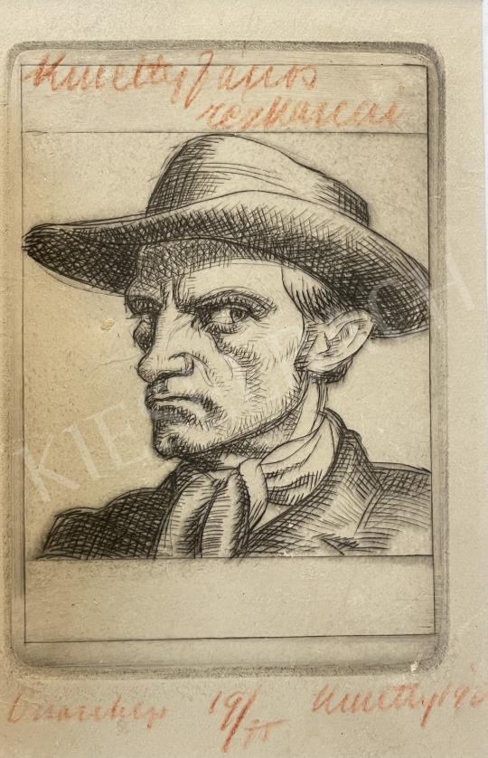Eladó  Kmetty János - Önarckép kalapban  festménye