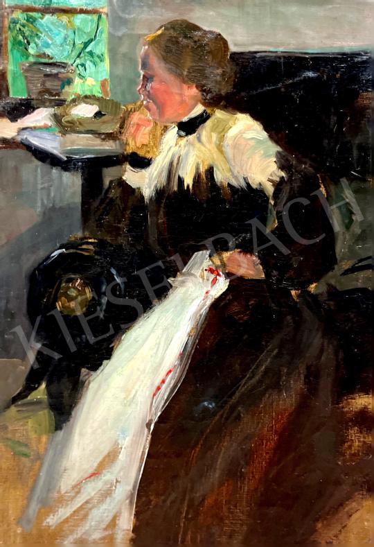 Eladó  Ismeretlen magyar festő, 1910 körül - Ablak előtt  festménye