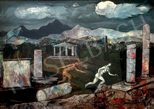 Eladó  Molnár C. Pál - Hellenisztikus táj ( Egy faun délutánja) festménye