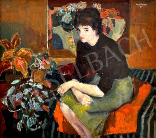 Szentgyörgyi, Kornél - Young Girl in an Interior, 1960  painting