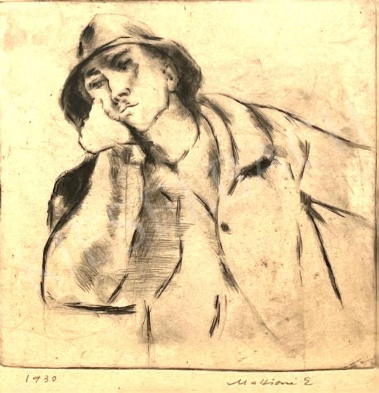 For sale Mattioni, Eszter (Hollósné, Hollós Mattioni E - Thinker, 1930  's painting