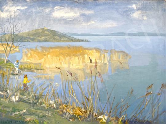 Eladó  Csáki-Maronyák József - Tihany tavasszal (Balatoni látkép) festménye