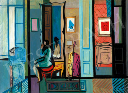 Bótos, Sándor - Afternoon Lights in the Atelier (Nude in Front of a Mirror), 1970 