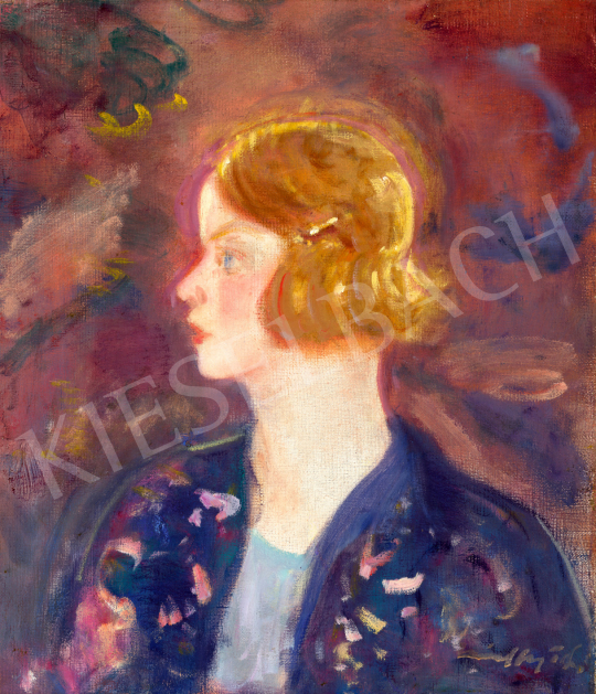  Márffy, Ödön - Csinszka with Patterned Scarf, c. 1929 | 72nd Autumn auction auction / 16 Lot