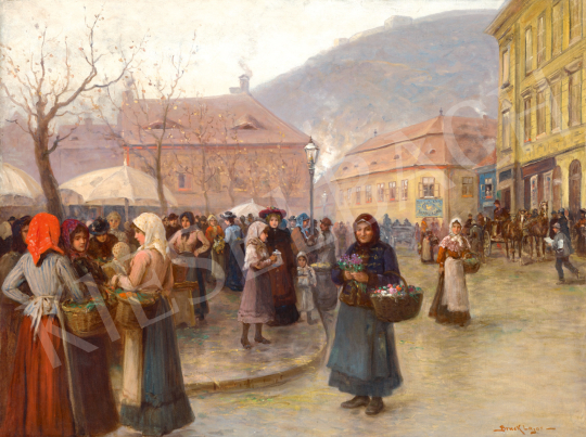 Bruck, Lajos - Market in Döbrente Square (Budapest), 1890s | 72nd Autumn auction auction / 29 Lot