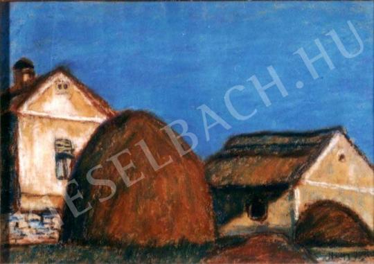 Nagy, István - Village End with Haystacks painting